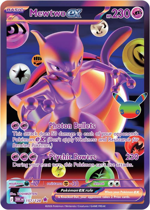 Pokemon: Mewtwo ex - 157/128 - ME: 30th Celebration (30C)