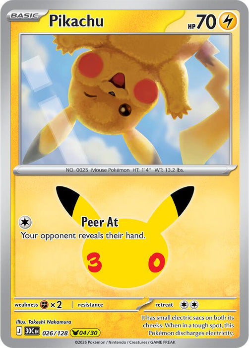 Pokemon: Pikachu - 026/128 - ME: 30th Celebration (30C)