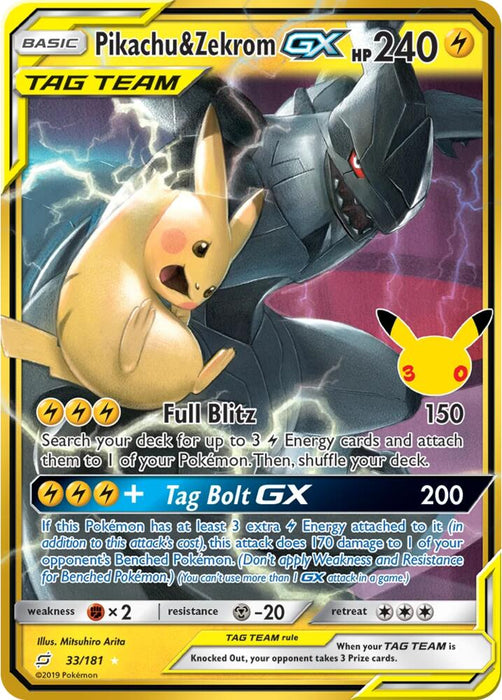 Pokemon: Pikachu & Zekrom GX 33/181 - ME: 30th Celebration (30C)
