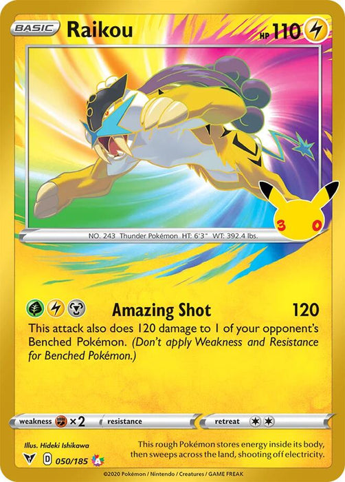 Pokemon: Raikou 050/185 - ME: 30th Celebration (30C)