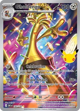 Pokemon: Gholdengo 142/128 - ME: 30th Celebration (30C)