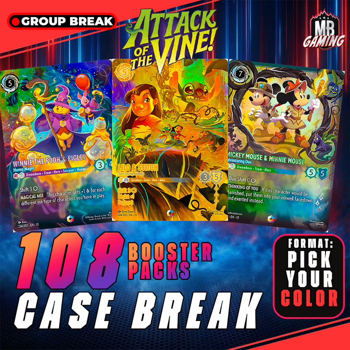 Lorcana: Attack of the Vine! - 108 Booster Packs - Pick Your Color