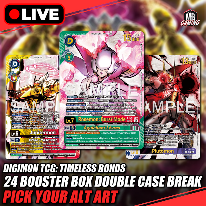 Digimon: Timeless Bonds - Double Case Break - Pick Your Alt Art