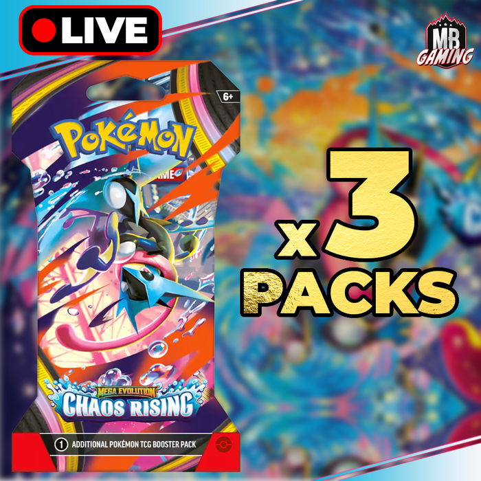 Pokemon: Mega Evolution Chaos Rising (ME04) Sleeved Booster Pack x3