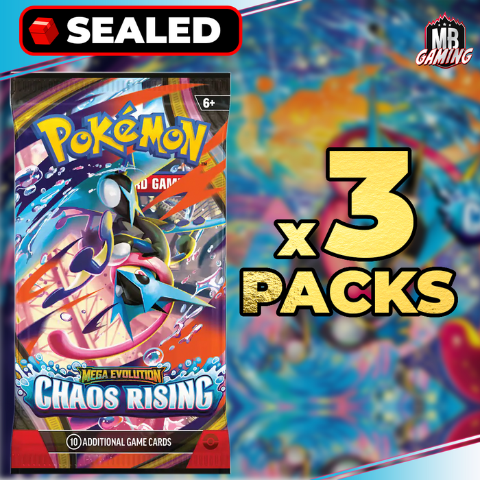 Pokemon: Mega Evolution Chaos Rising (ME04) Booster Pack x3