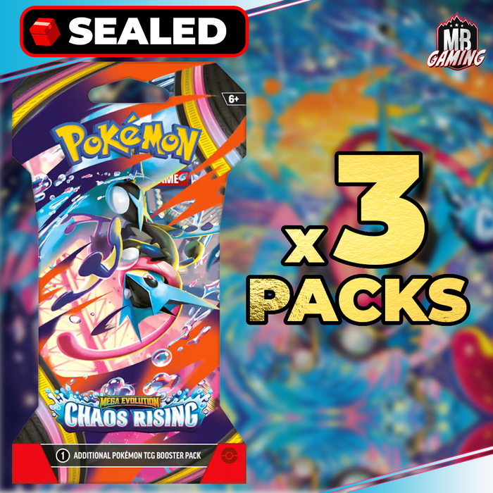 Pokemon: Mega Evolution Chaos Rising (ME04) Sleeved Booster Pack x3