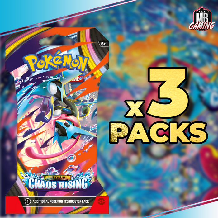 Pokemon: Mega Evolution Chaos Rising (ME04) Sleeved Booster Pack x3