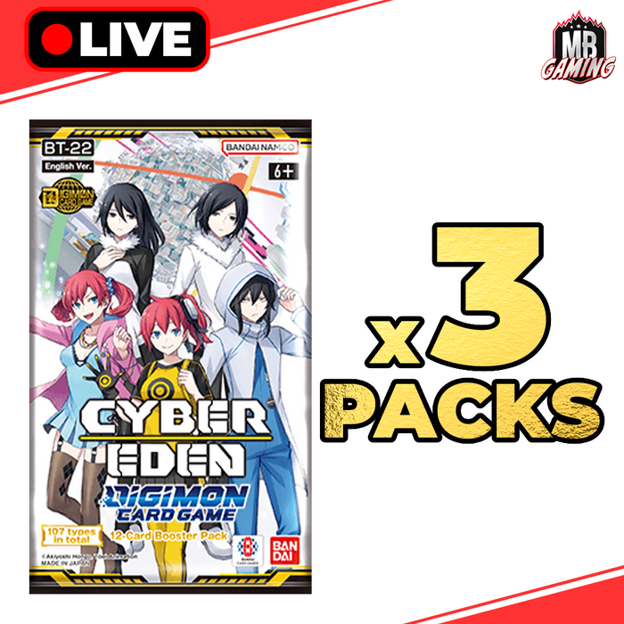 Digimon: Cyber Eden Booster Pack x3 [BT-22]
