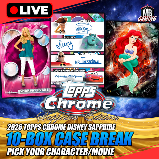2026 Topps Chrome Disney Sapphire Edition: Pick Your Character/Movie - 10-Box Case Break (Copy)