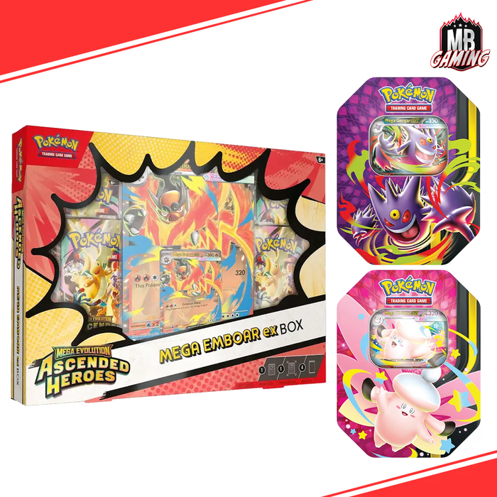 Pokemon: Ascended Heroes ex Box & Moonlit Tins Bundle (Choose Your Bundle)