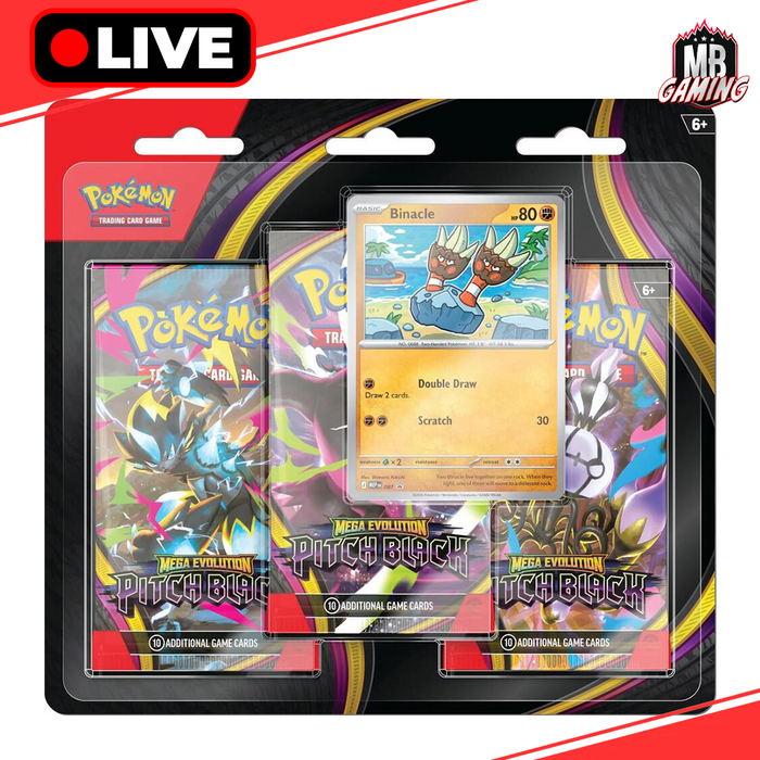 Pokemon: Mega Evolution Pitch Black (ME05) 3-Pack Blister