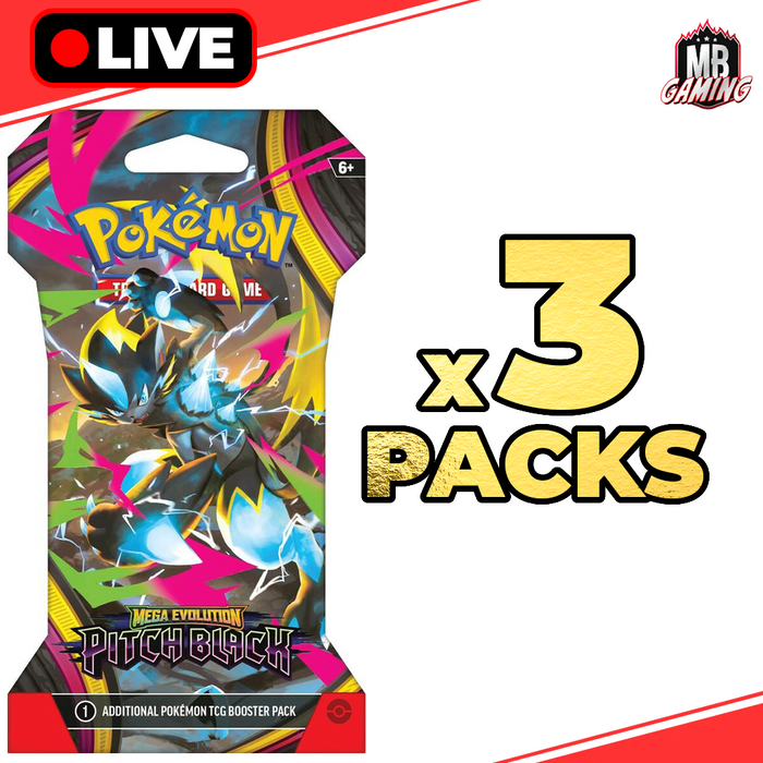 Pokemon: Mega Evolution Pitch Black (ME05) Sleeved Booster Pack x3