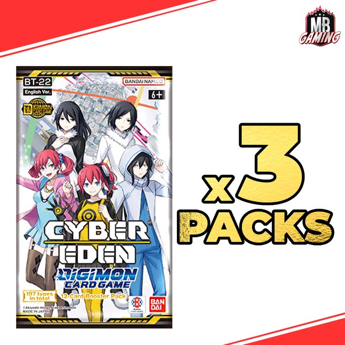 Digimon: Cyber Eden Booster Pack x3 [BT-22]