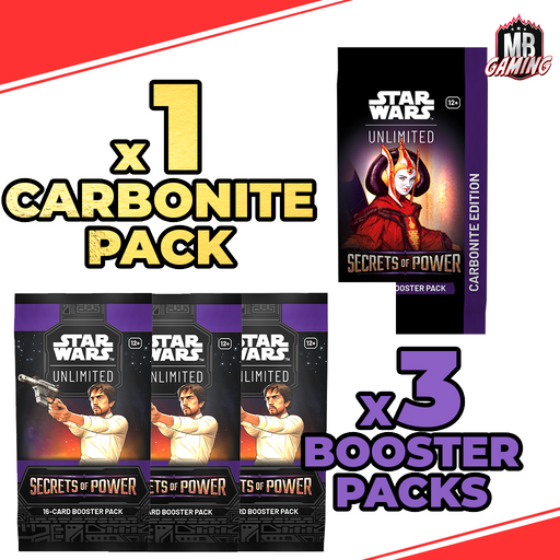 Star Wars Unlimited: Secrets of Power Booster Pack x3 + 1 Carbonite Pack