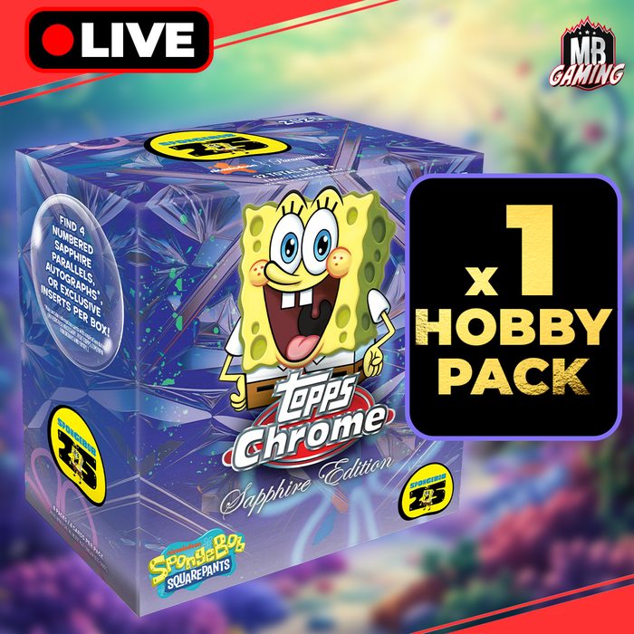 Topps: 2025 SpongeBob SquarePants Chrome Sapphire Hobby Pack (Choose Your Variant)