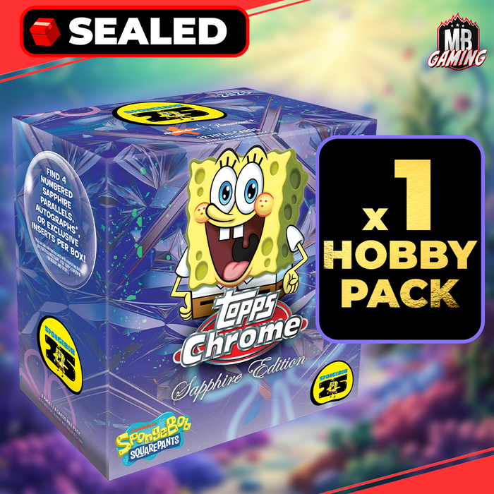 Topps: 2025 SpongeBob SquarePants Chrome Sapphire Hobby Pack (Choose Your Variant)