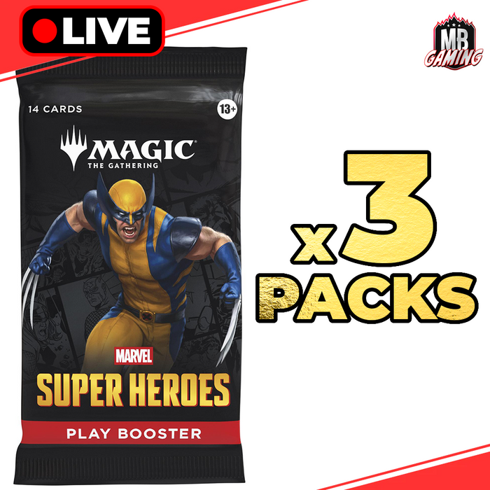 Magic The Gathering: Marvel Super Heroes Play Booster Pack x3