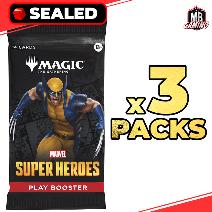 Magic The Gathering: Marvel Super Heroes Play Booster Pack x3