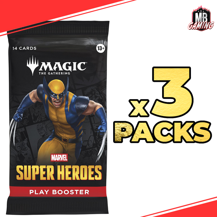 Magic The Gathering: Marvel Super Heroes Play Booster Pack x3