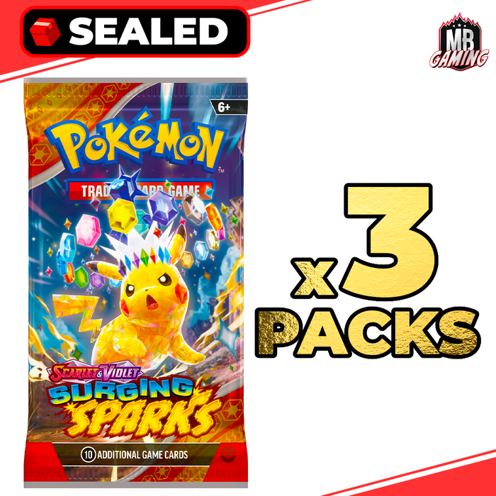 Pokemon: Surging Sparks Booster Pack x3 (SV08)
