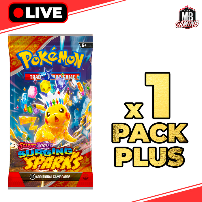 Pokemon: Surging Sparks Booster Pack x3 (SV08) - LIVE BREAK
