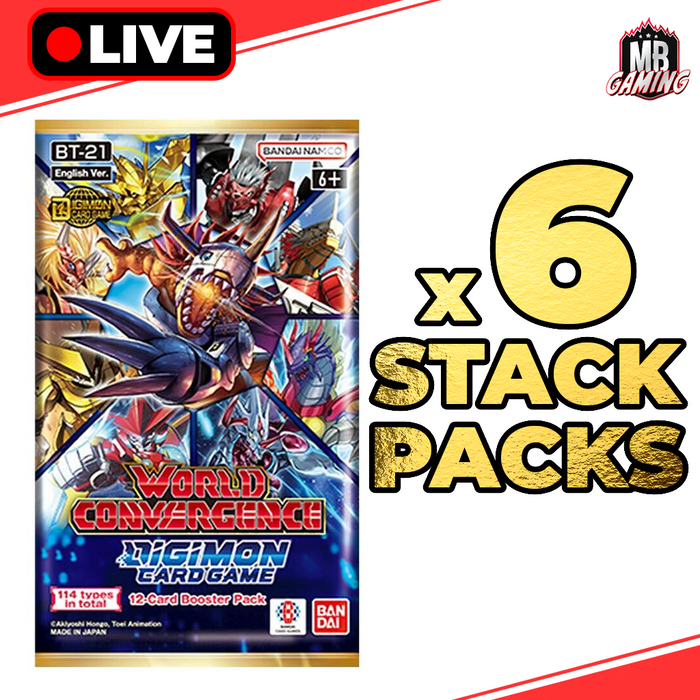 Digimon: Mojo Stack Packs - World Convergence BT-21 Booster Pack (x6)