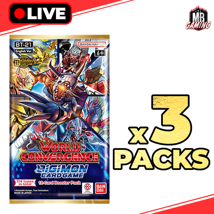 Digimon: World Convergence BT-21 - x3 Booster Packs