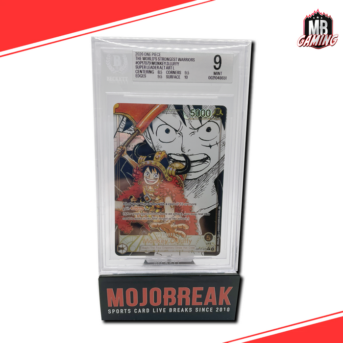 One Piece: Monkey.D.Luffy (079) (Super Leader Alternate Art) - OP17 - Beckett Mint 9